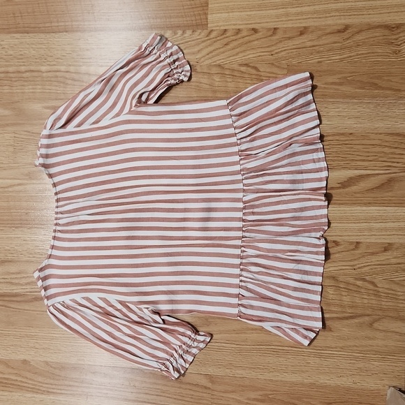 Madewell Courtyard Ruffle-Hem Top in Stripe size small - Picture 9 of 9